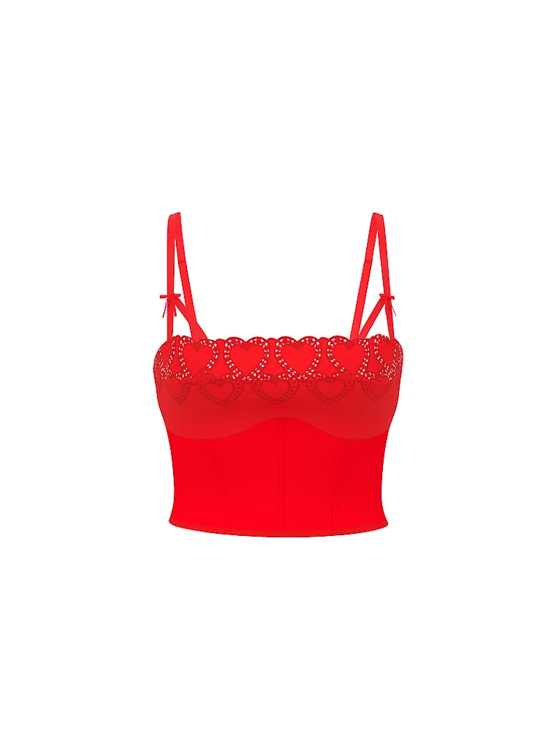 Heartbeat Embroidery Unlined Corset Top