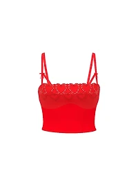 Heartbeat Embroidery Unlined Corset Top