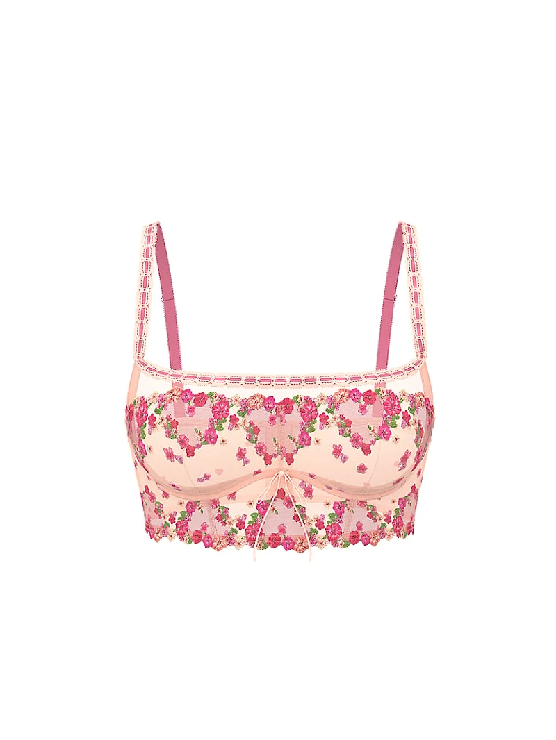 Hearts & Roses Embroidery Bra Top