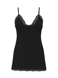 SoSoft™ Modal Lace-Trim Tie-Front Slip Dress