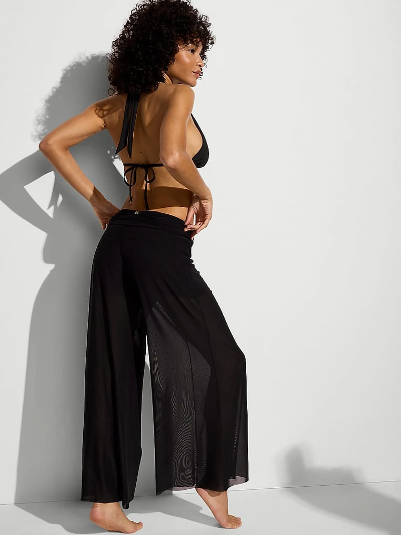 Beachwear Mesh Foldover Pants