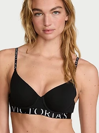 Cotton Logo Hardware Lightly Lined Demi Bra