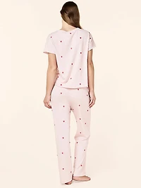 Jada Hearts Cotton Boxy Tee and Straight-Leg Pant