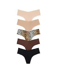 5-Pack No-Show Thong Panties
