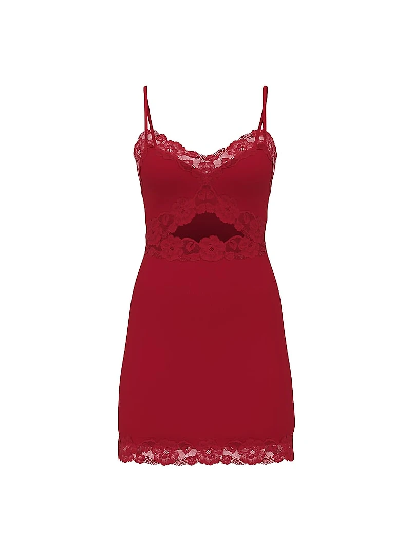 SoSoft™ Modal Lace-Trim Mini Slip Dress