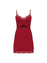 SoSoft™ Modal Lace-Trim Mini Slip Dress