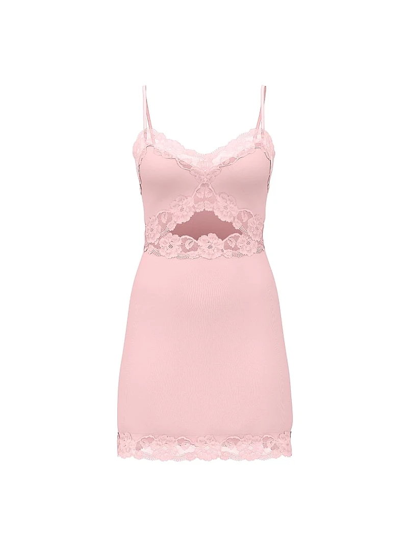 SoSoft™ Modal Lace-Trim Mini Slip Dress