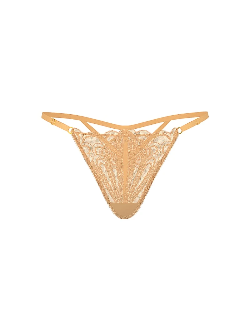Showgirl Embroidery Adjustable V-String Panty