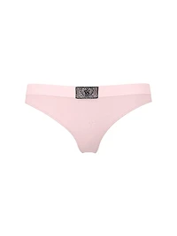 Logo Cotton Shine Patch Thong Panty