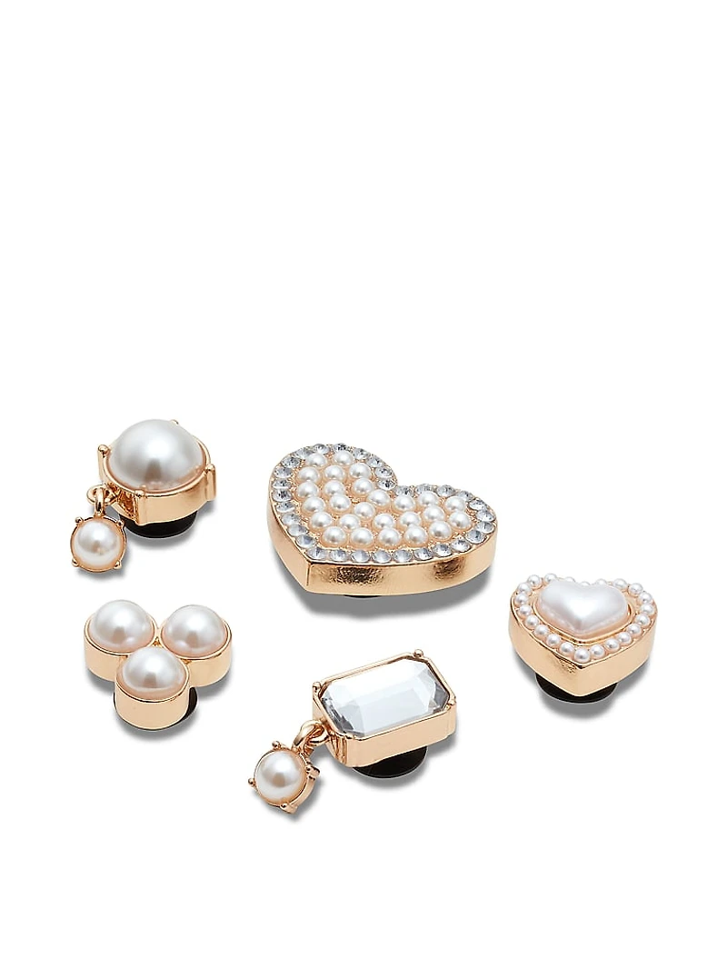 5-Pack Jibbitz™ Pearly Hearts Charms