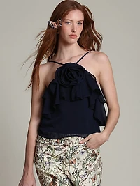 Ruffle Halter Neck Top