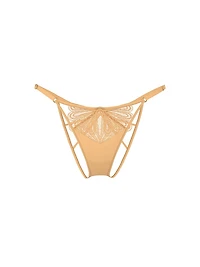 Showgirl Embroidery Adjustable Open-Back Brazilian Panty