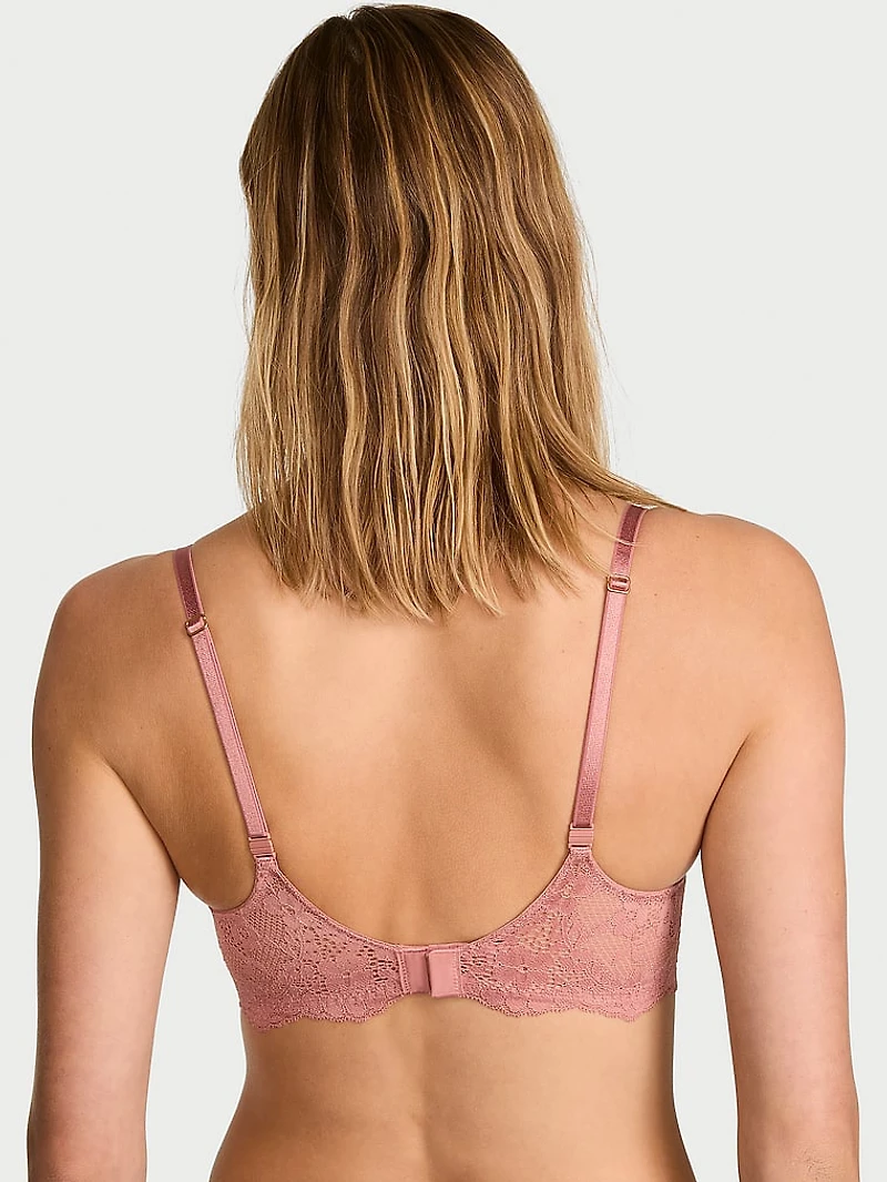 Boho Floral Embroidery Lightly Lined Demi Bra