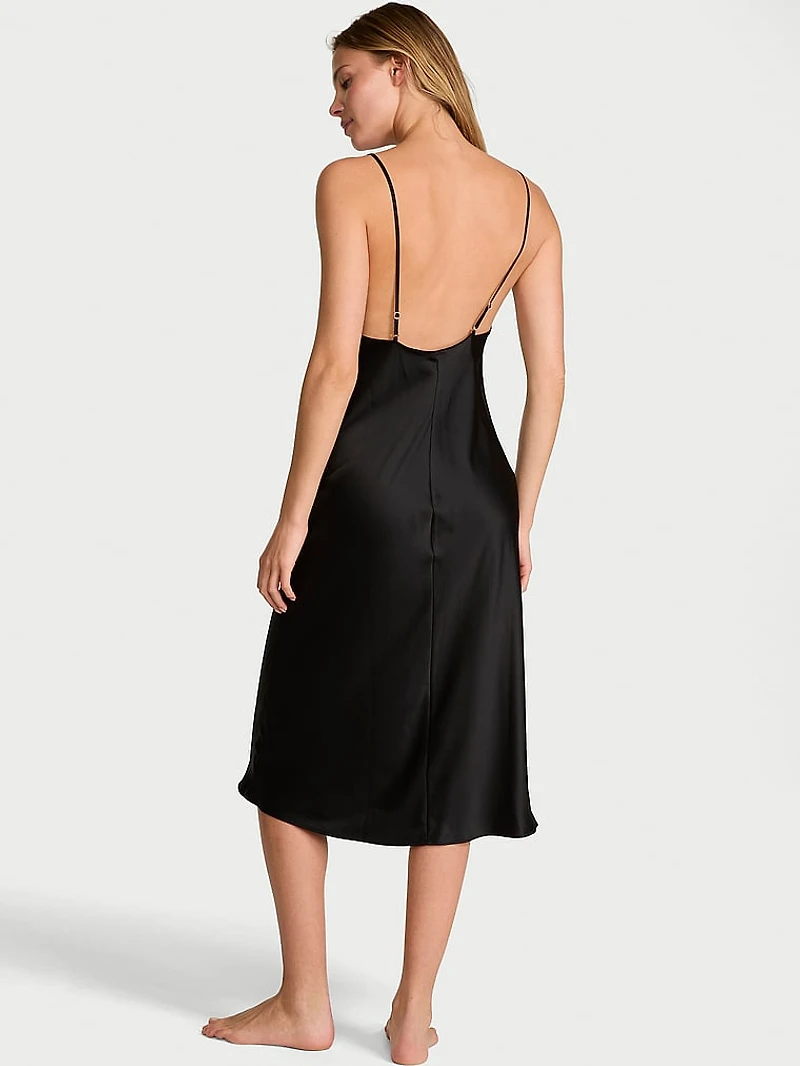 Satin Midi Slip Dress