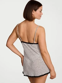 Chiffon Lace-Trim Mini Slip Dress