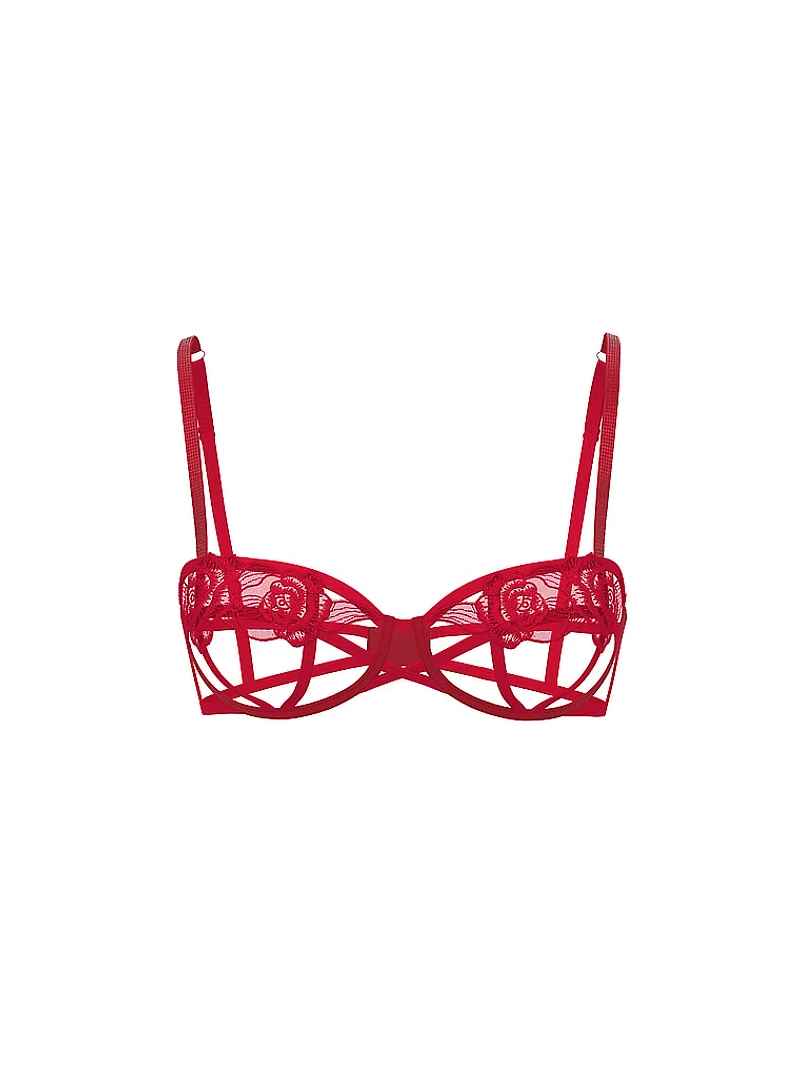 Scarlet Rose Shine Open-Cup Balconette Bra