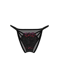 Cherry Pop Embroidery Strappy Brazilian Panty