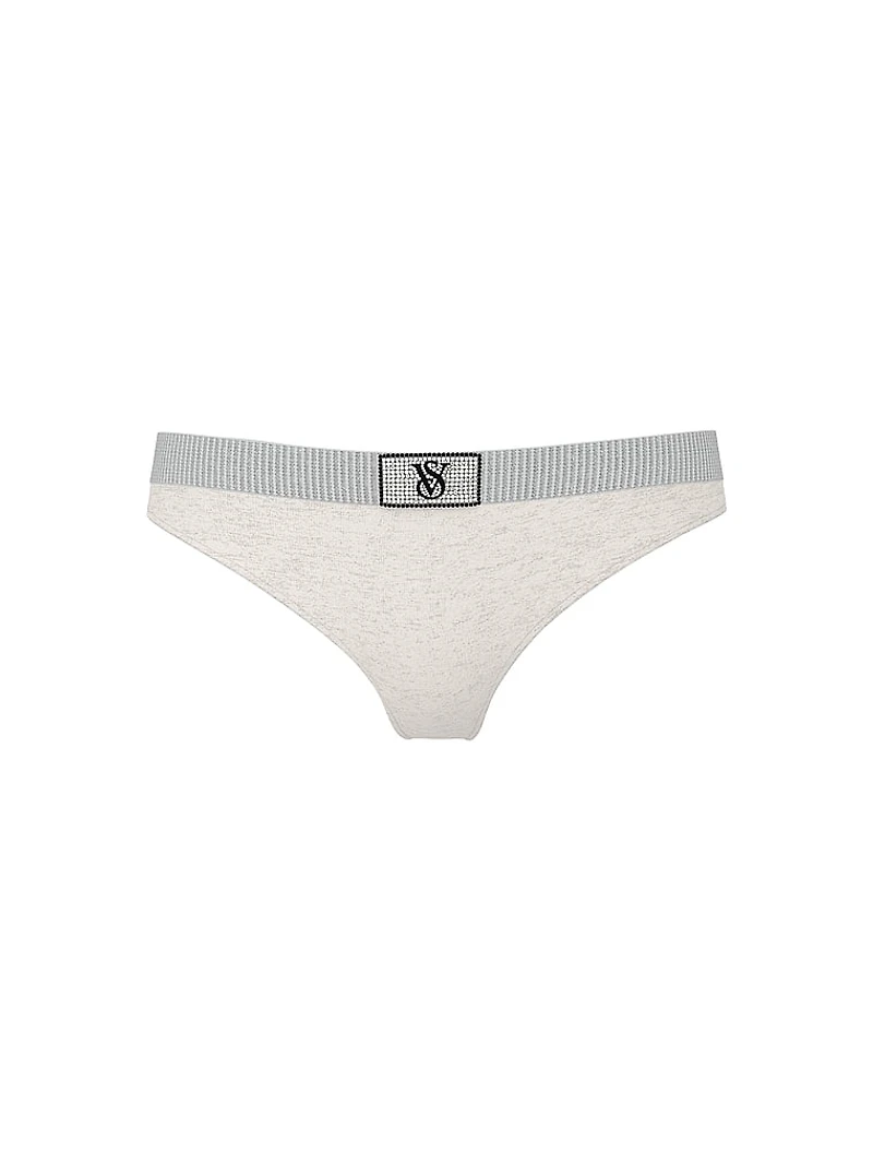 Shine-Waist Cotton Thong Panty