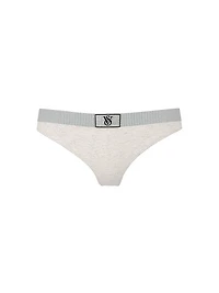 Shine-Waist Cotton Thong Panty