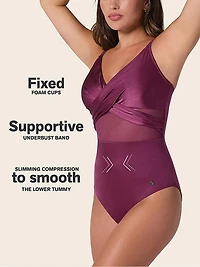 Cross-Front One-Piece Swimsuit