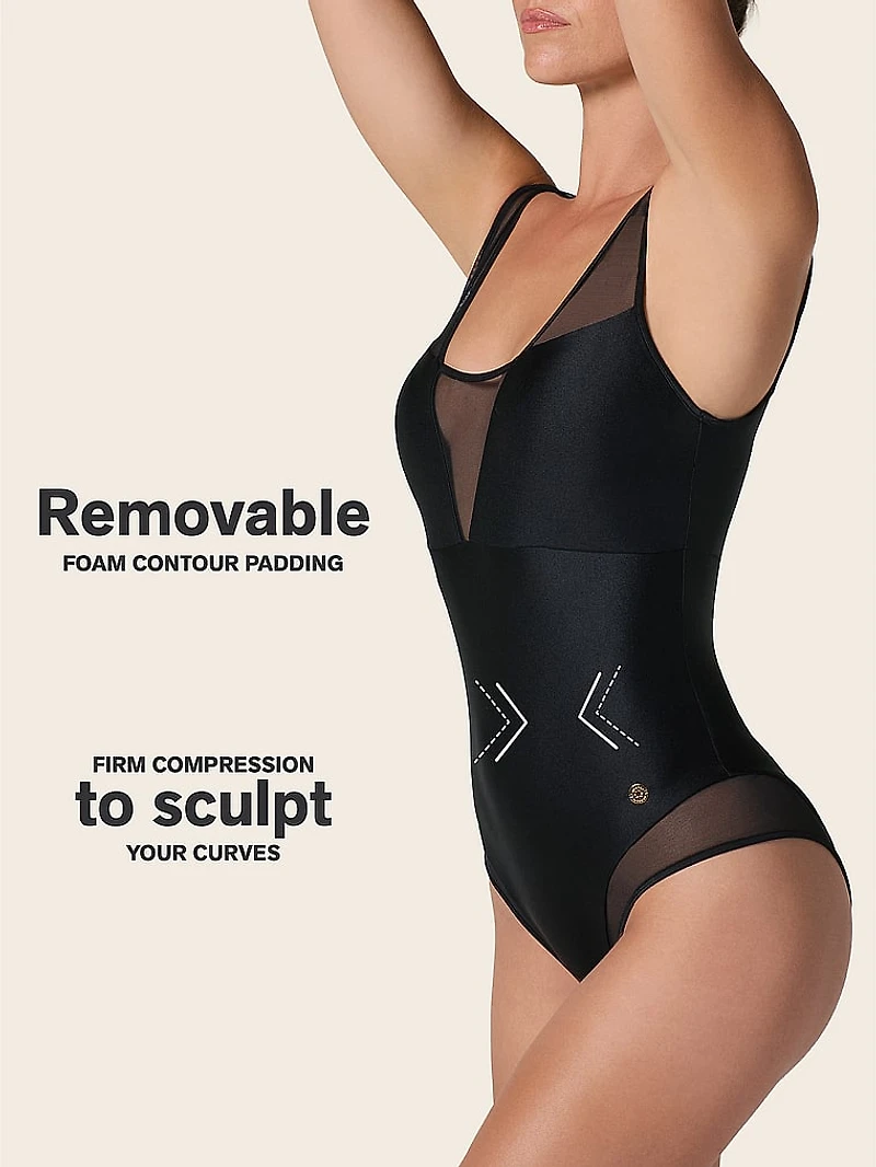 Sheer Plunge One-Piece Swimsuit