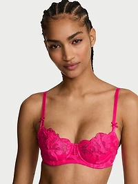 Wicked Hearts & Roses Embroidery Unlined Balconette Bra