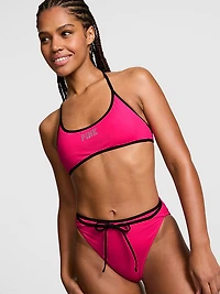 Ribbed High-Waisted Cheeky Bikini Bottom