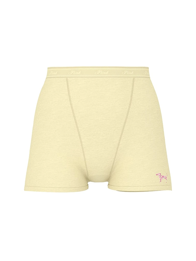 Logo Cotton High-Waist Boyshort Panty
