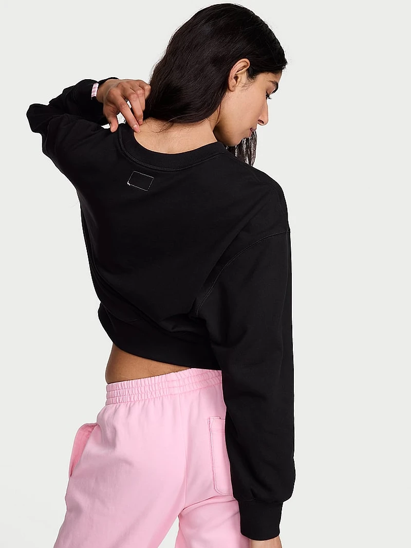 Obsessed Terry Crop Crewneck Sweatshirt