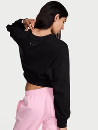 Obsessed Terry Crop Crewneck Sweatshirt