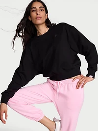 Obsessed Terry Crop Crewneck Sweatshirt