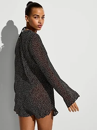 Beachwear Sheer Crinkle Tunic Dress