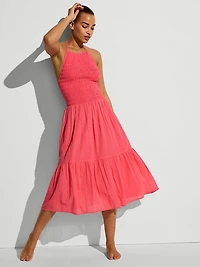 Beachwear Smocked Midi Dress