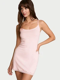 Cotton Shadow Stripe Slip Dress