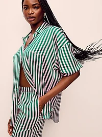 Signature Satin Oversized Long Pajama Set