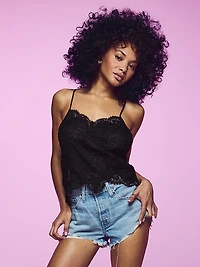 Lace Scallop-Hem Cami