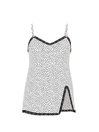 Chiffon Lace-Trim Mini Slip Dress