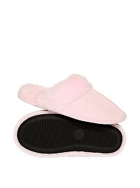 Faux Suede & Fur Closed-Toe Slippers