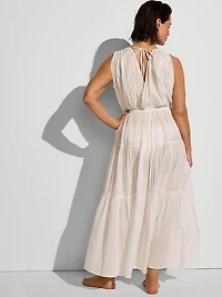 Beachwear Plunge Tiered Maxi Dress