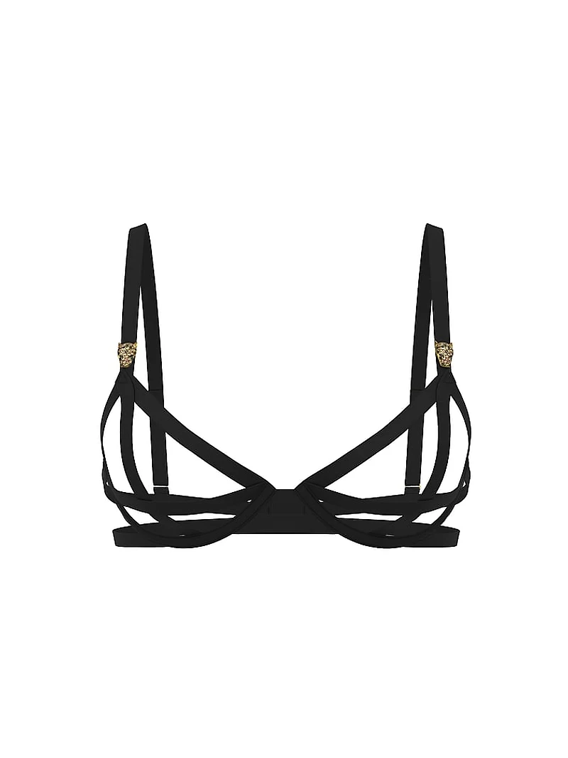 Shine Leo Hardware Strappy Open-Cup Demi Bra