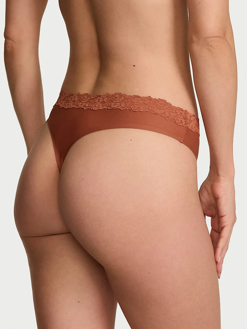 Body by Victoria Flex Shadow Stripe Mid-Rise Thong Panty