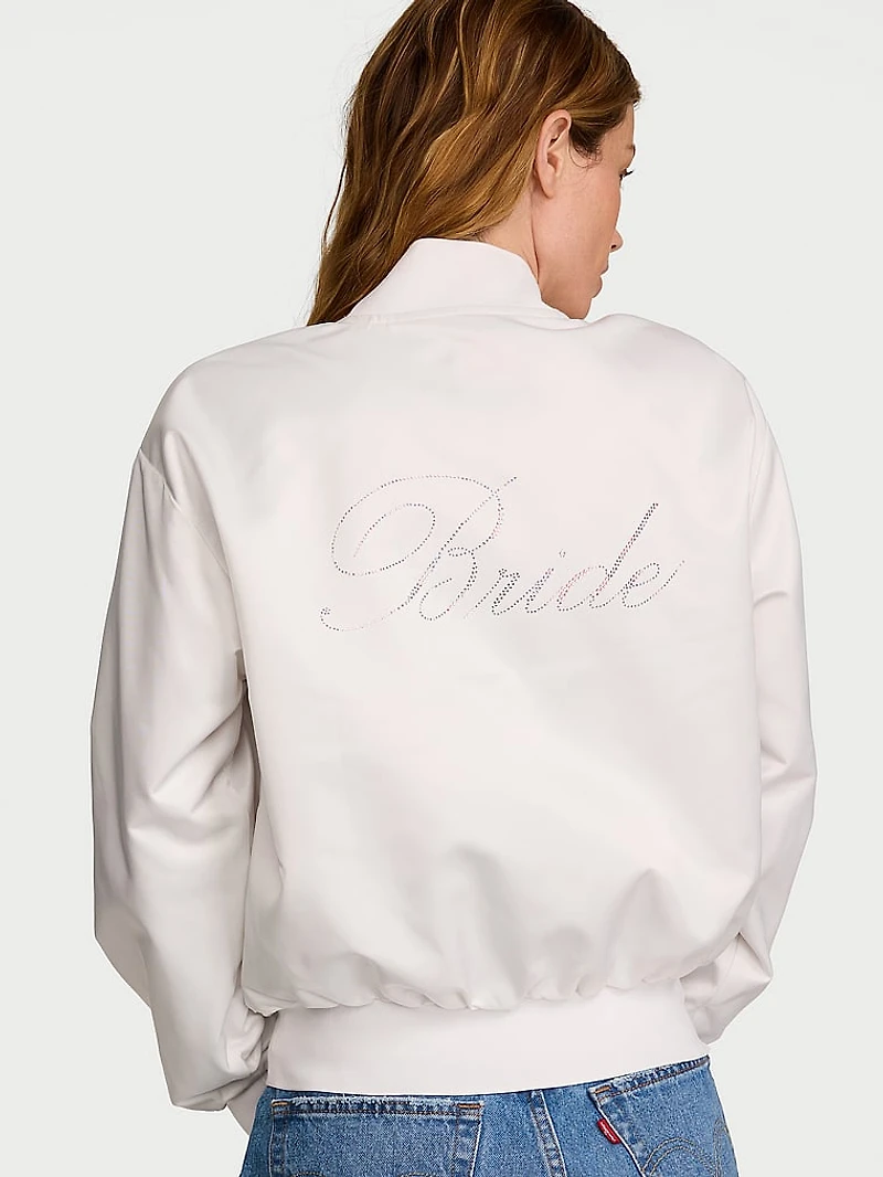 Bridal Satin Shine Baseball Jacket