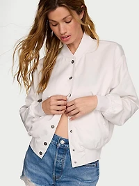 Bridal Satin Shine Baseball Jacket