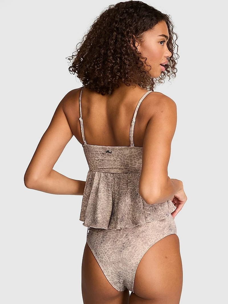 Ruched Fly-Away Tankini Top