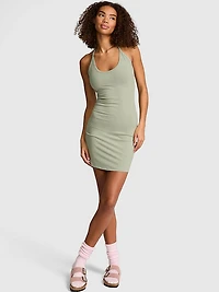 All-Day Soft Rib Halter Dress