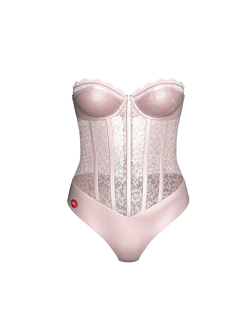 Tease Lace Strapless Corset Bodysuit