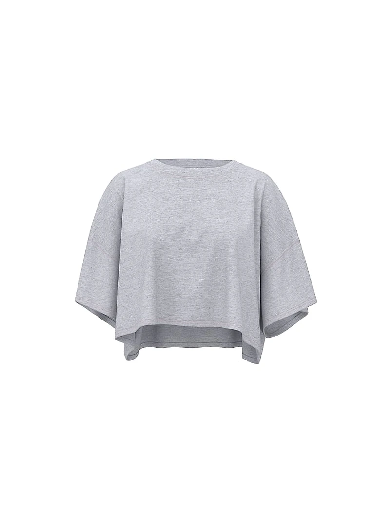 Logo Cotton Oversized Crop Tee