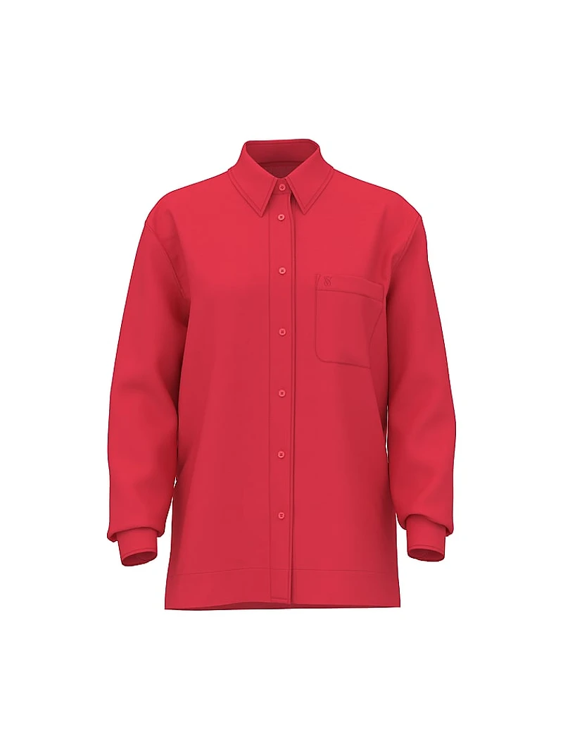 Beachwear Linen Boxy Long-Sleeve Shirt