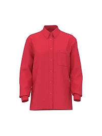 Beachwear Linen Boxy Long-Sleeve Shirt