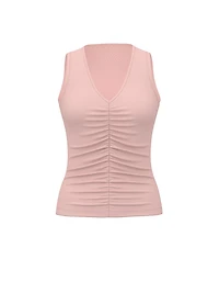 VSX Drapey Knit Ruched Tank Top